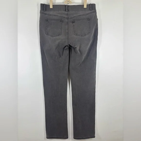 NWOT Betabrand Women’s Gray Stretch Straigh Leg Elastic Waist Shaping Jeans M - Picture 3 of 3